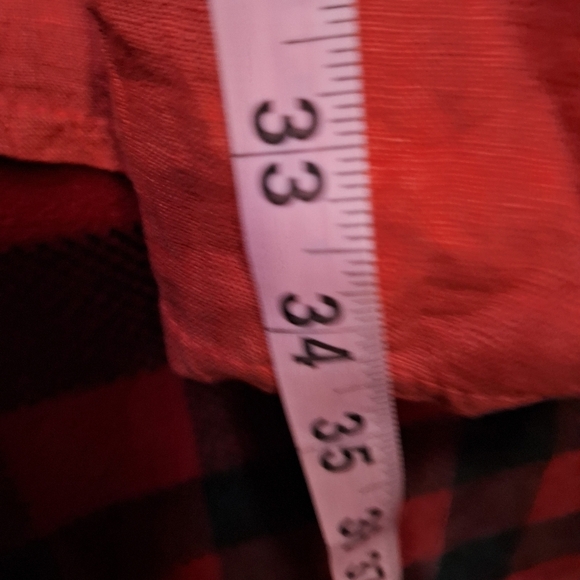 A Terzo Millennio linen Red Off-Shoulder Dress in a size small. - Picture 8 of 11